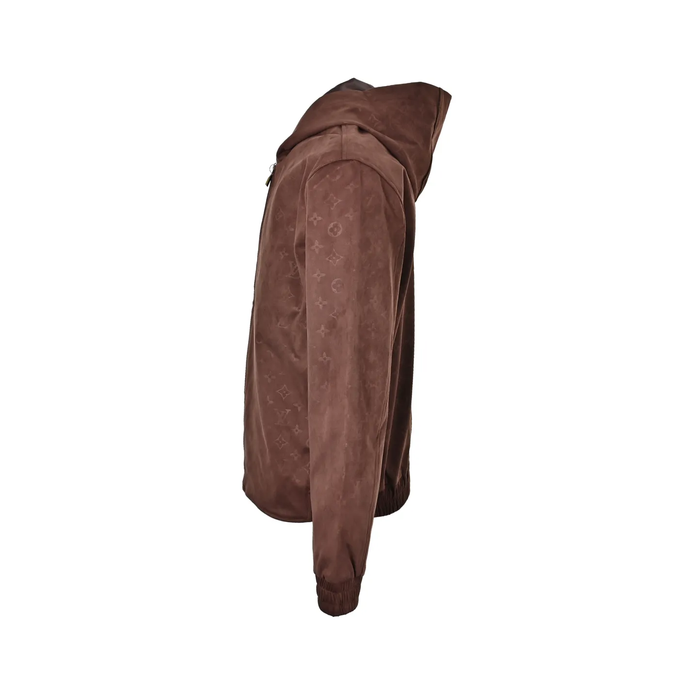 Louis Vuitton/embossed suede leather hooded jacket